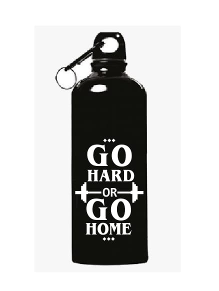 Black Solid Stainless Steel Sports Bottle - 500ml